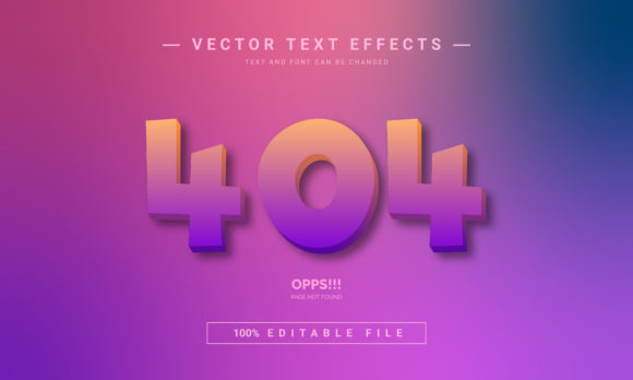 404 Error Editable Text Effect: Bold 3D Typography for Modern Design