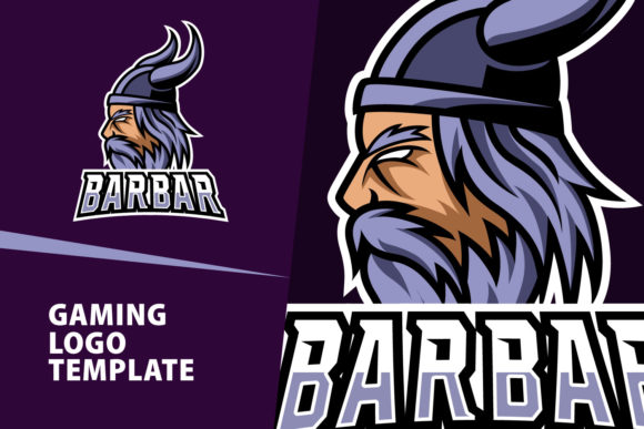 Barbarian Mascot Gaming Logo Design: A Bold Font for Impact