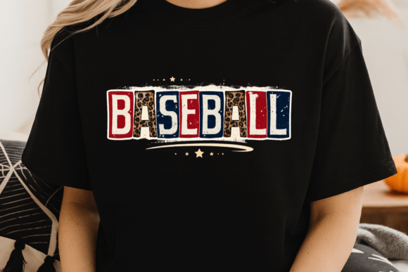 Baseball Leopard USA PNG: Bold Patriotic Typography for Designers