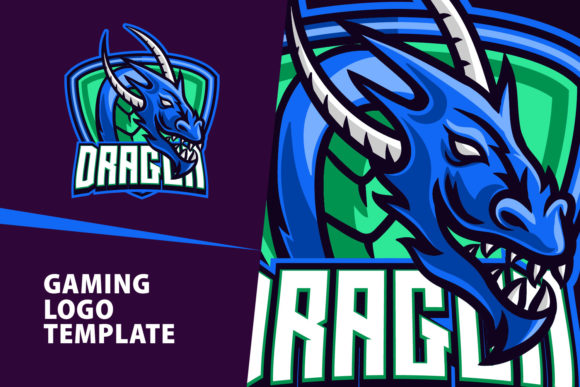 Green Dragon Mascot: A Dynamic Gaming Logo Design