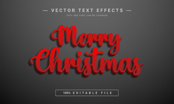 Merry Christmas Editable Text Effect for Holiday Projects