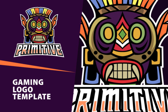 Primitive Mascot Gaming Logo Design: A Bold Asset for Creators