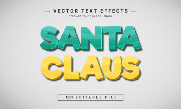 Santa Claus Editable Text Effect: Festive 3D Typography