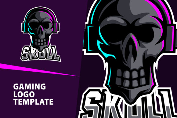 Skull Mascot Gaming Logo Design: Esport Branding