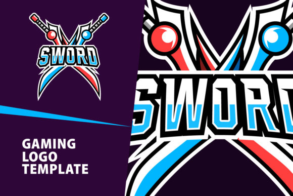 Sword Mascot Gaming Logo Design: Branding for Digital Arenas